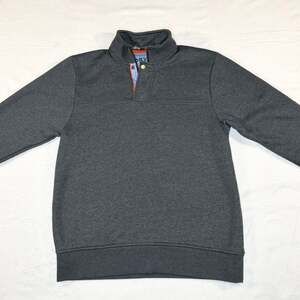 Orvis Men's Gray 1/4 Zip & Snap Fly Fishing Theme Pullover Sweatshirt, M